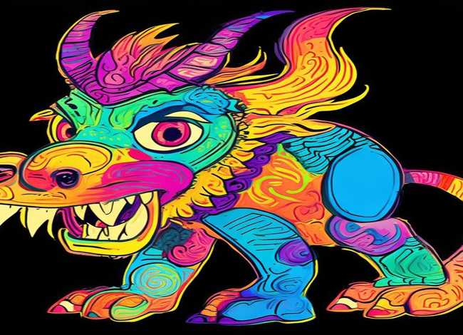 年兽儿童画 - 年兽简笔画 简单霸气 儿童