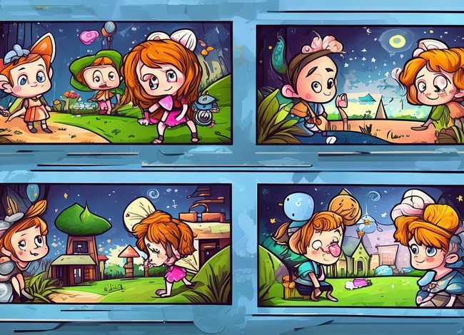 儿童故事插画手绘版、儿童故事插画手绘版四格