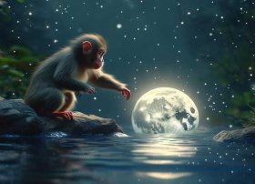 故事,猴子捞月亮 阿布故事猴子捞月亮