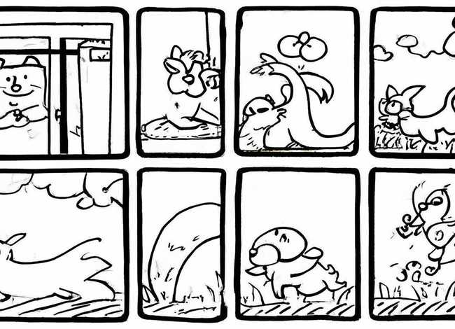 四格故事配图简笔画；四格故事配图简笔画图片