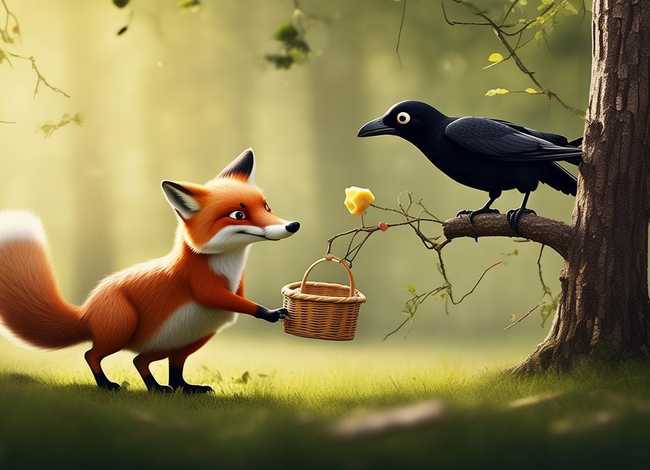 乌鸦与狐狸儿童故事小视频 - 乌鸦与狐狸寓言故事视频