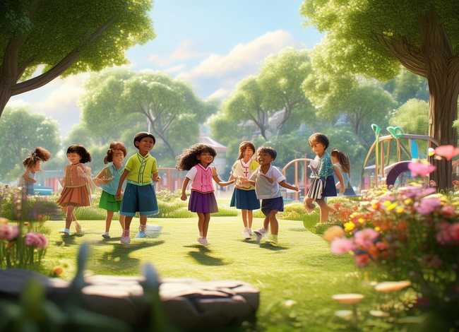 校园儿童画（美丽的校园儿童画）