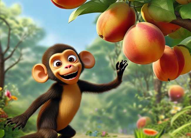儿童故事小猴摘桃；幼儿故事小猴摘桃