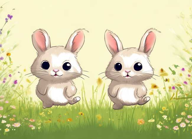 两只小兔子简笔画；两只小兔子简笔画 简单 可爱