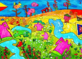 脚印儿童画、脚印 儿童画