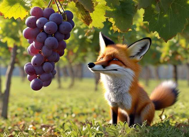狐狸和葡萄的故事50字，狐狸和葡萄的故事简短50字