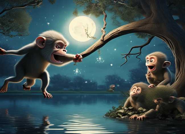 猴子捞月故事睡前故事 - 猴子捞月的睡前故事