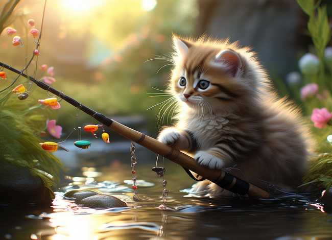 小猫钓鱼的故事视频视；小猫钓鱼的故事视频播放