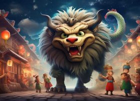 年兽的故事儿童绘本，年兽的传说绘本故事
