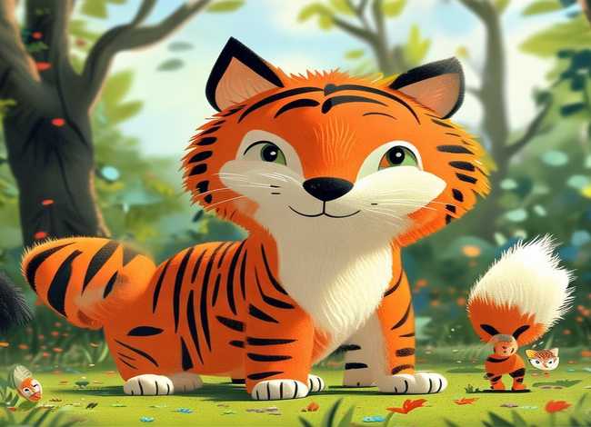 狐假虎威成语故事儿童版简笔画；成语故事虎假狐威的简笔画