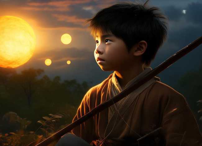 儿童睡前故事后羿射日 - 后羿射日的睡前故事