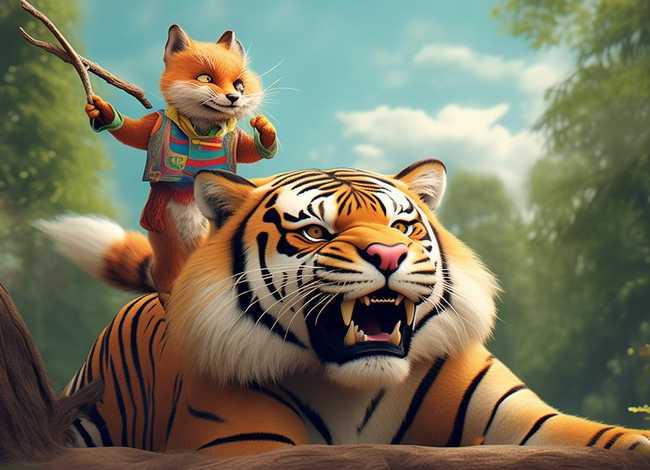 幼儿园狐假虎威的故事文字、幼儿园狐假虎威的故事文字图片