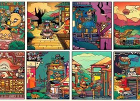 民间故事连环画儿童简笔画，民间故事连环画简笔画8幅