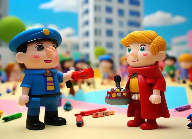 儿童故事小偷和警察的故事；小偷和警察的儿童画画