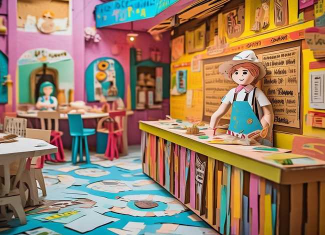 儿童纸板餐厅故事；餐厅纸的故事