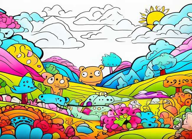 儿童填色图案 儿童填色画图片大全 素材