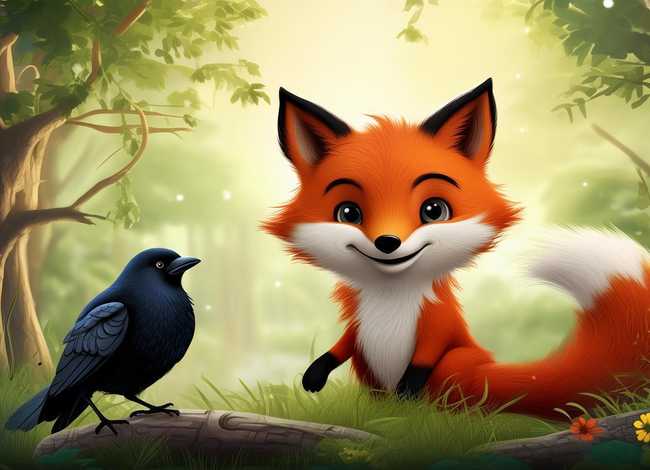 儿童版狐狸和乌鸦的故事 幼儿狐狸和乌鸦的故事
