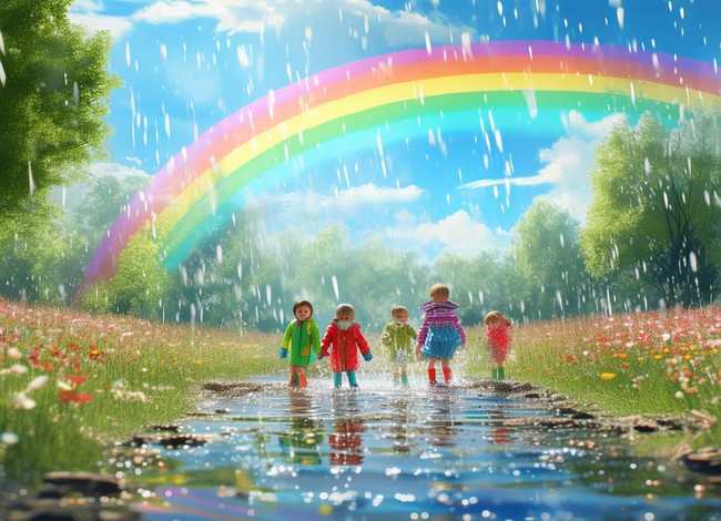 雨后儿童画 - 雨后景象儿童怎么画 雨后儿童画 - 雨后景象儿童怎么画