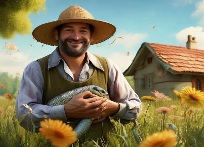 儿童故事绘本大全农夫与蛇 - 农夫与蛇绘本故事4张图自绘