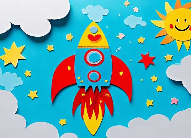 儿童故事火箭上天、火箭上天图片幼儿手工