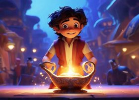 阿拉丁神灯儿童故事版老版，阿拉丁神灯故事简化版