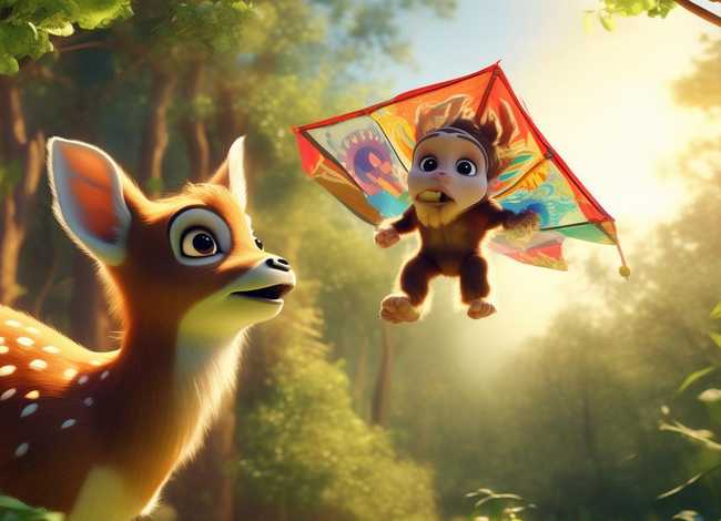 用猴风筝和小鹿创编儿童故事 - 小猴和小鹿的故事