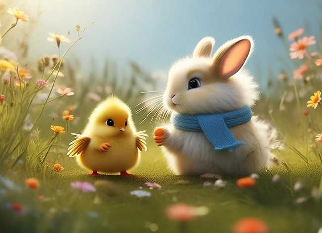 小鸡的故事；小兔子和小鸡的故事