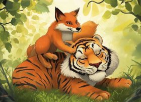 狐假虎威儿童画绘本，狐假虎威简笔画绘本