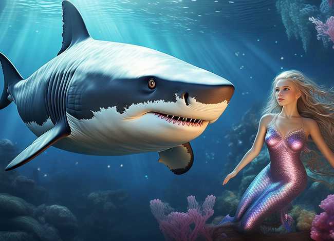 鲨鱼和美人鱼的故事、大鲨鱼和美人鱼的故事