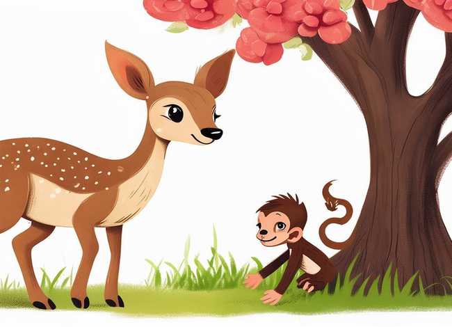儿童故事梅花鹿与小猴子 梅花鹿和小猴子故事绘本