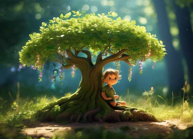 会说话的树的儿童故事 - 会说话的小树故事