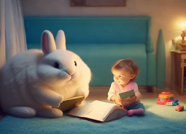 儿童故事大白兔图片，大白兔的故事 睡前故事