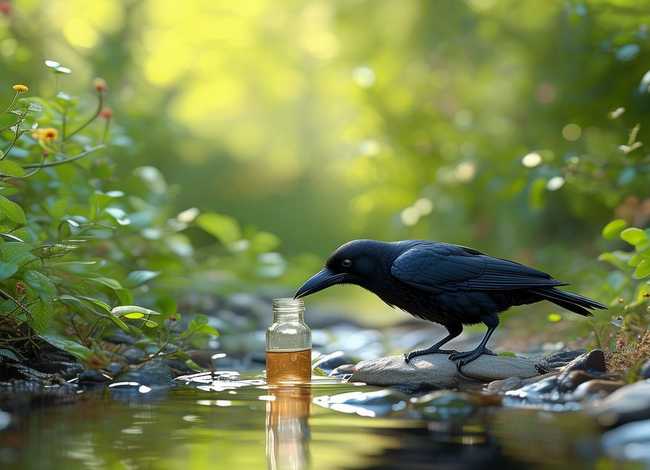 乌鸦喝水的故事幼儿版 - 乌鸦喝水的故事幼儿版图片