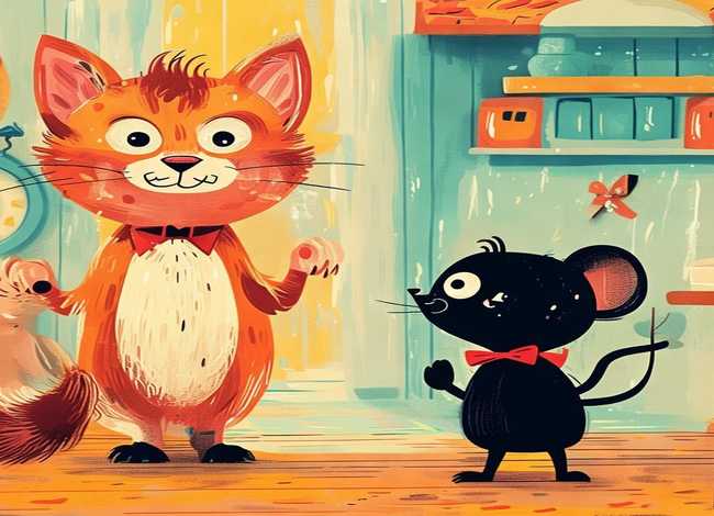 猫和老鼠儿童故事画 猫和老鼠的儿童画