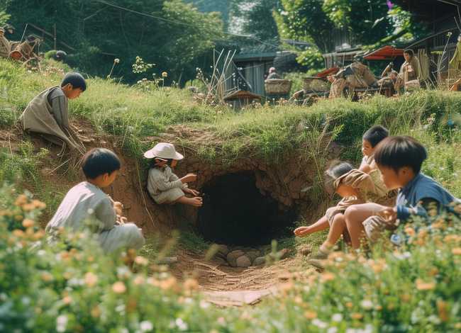 儿童地道战故事书 - 地道战儿童图片