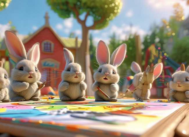 小兔子绘画幼儿园，小兔子绘画幼儿园图片