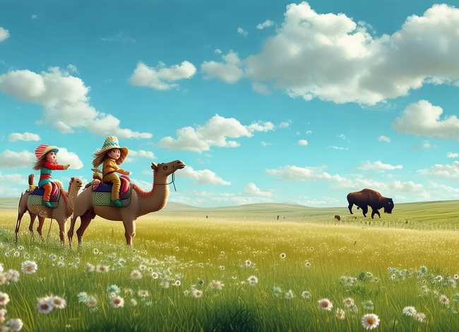 大草原之旅儿童故事书 - 绘本故事大草原之行