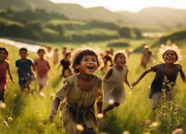 乡村儿童的真实故事 - 乡村儿童的生活无忧无虑