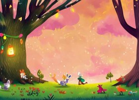 森林故事儿童画作品简介，森林故事会简笔画