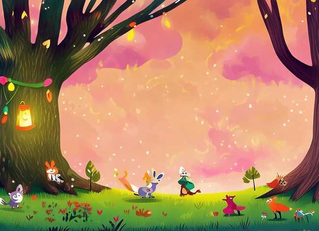 森林故事儿童画作品简介，森林故事会简笔画