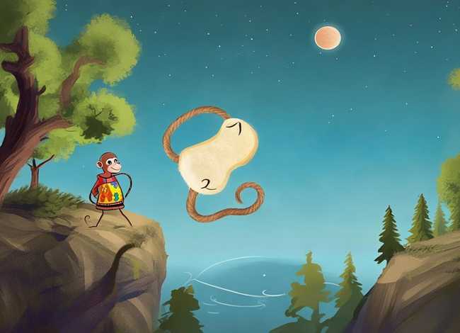 猴子捞月亮儿童故事，少儿故事猴子捞月亮