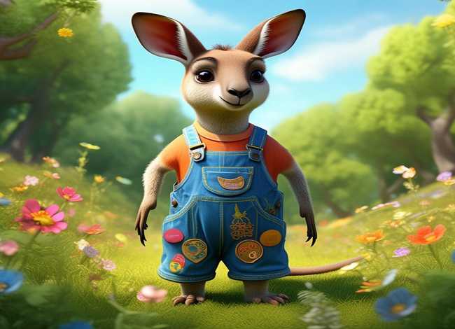 小袋鼠的背带裤儿童故事、小袋鼠的背带裤绘本