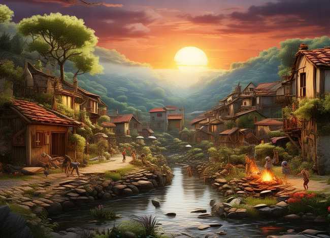 家乡的故事绘画、家乡的故事绘画图片