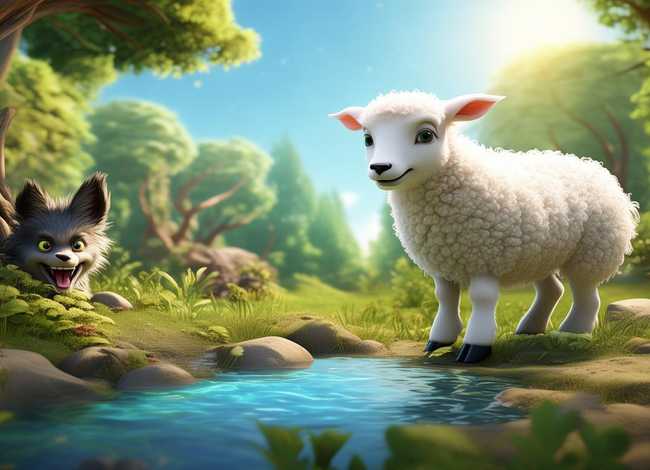 儿童故事狼和小羊ppt课件，狼和小羊的故事幼儿教案