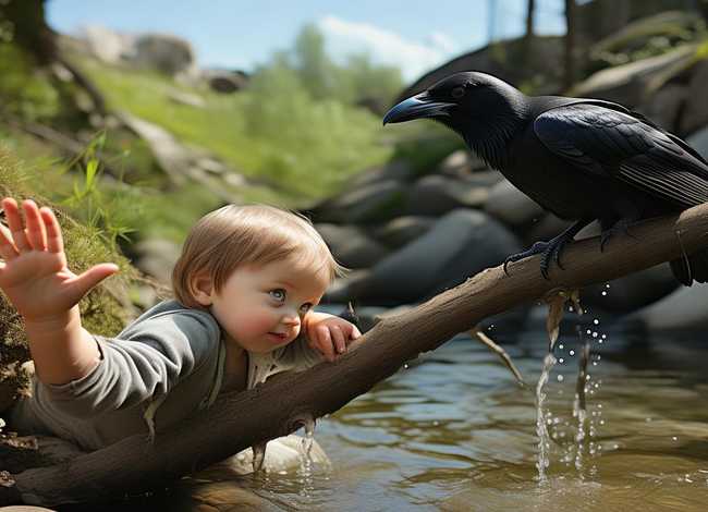 乌鸦喝水的幼儿故事，乌鸦喝水的幼儿故事简短