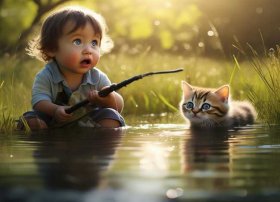 儿童短故事1分钟 - 儿童短故事1分钟小猫钓鱼