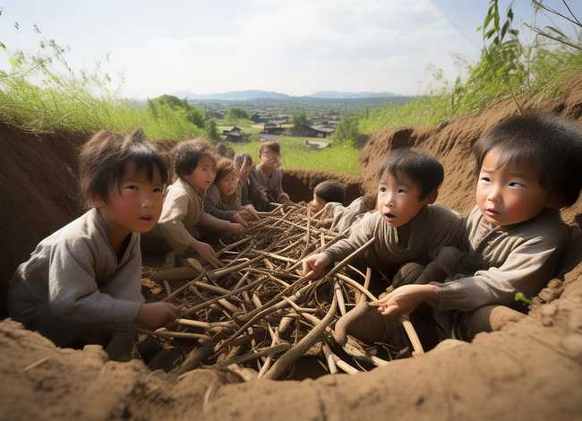 地道战儿童绘本，地道战儿童绘画