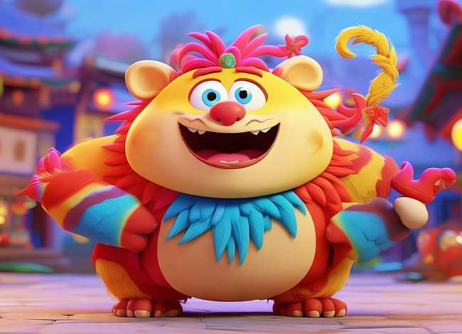 年兽的故事儿童版图画；年兽的故事图片简笔画