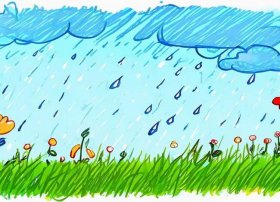 春雨儿童画简单又漂亮，春雨儿童画简单又漂亮图片