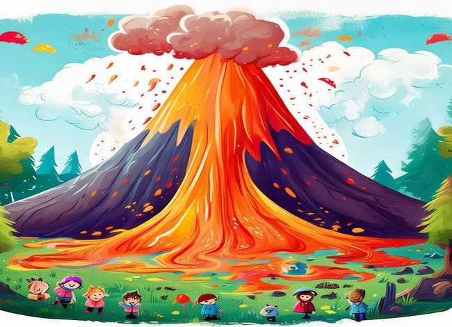 儿童绘本火山的故事，火山爆发的绘本故事